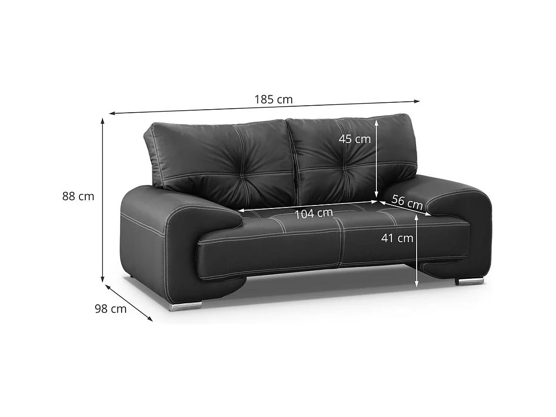 SOFA 2-SITZER Omega schwarz