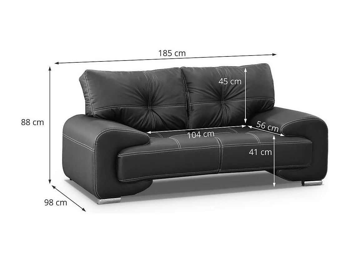 SOFA 2-SITZER Omega schwarz