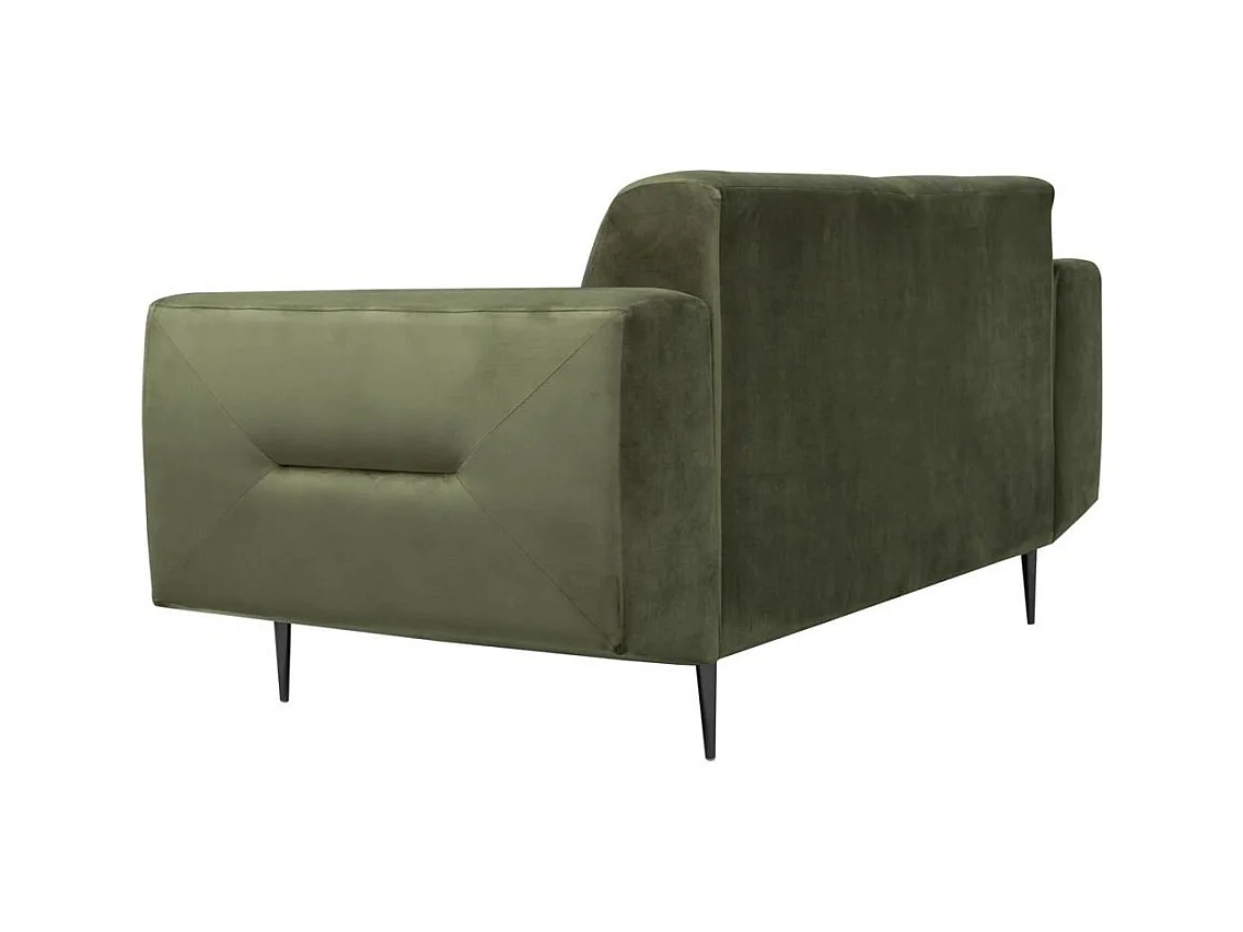 2-SITZER SOFA Venezia olivgrün mit schwarzen Beinen