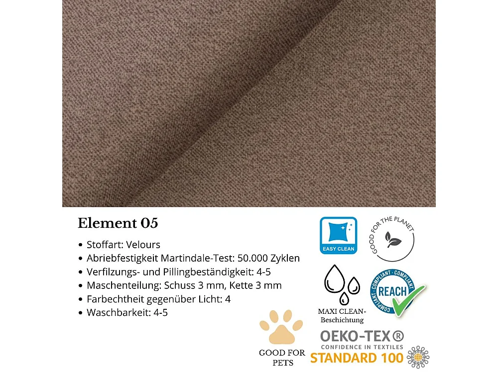 Canapé-lit ECKSCHLAFSOFA Kordian gauche brun clair