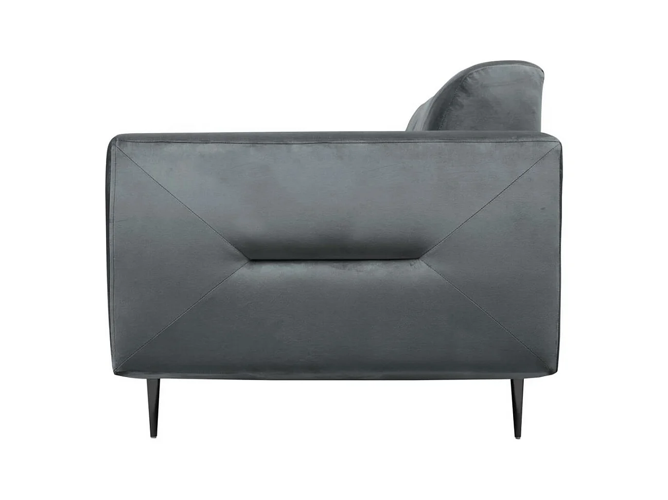 2-SITZER SOFA Venezia dunkelgrau mit schwarzen Beinen