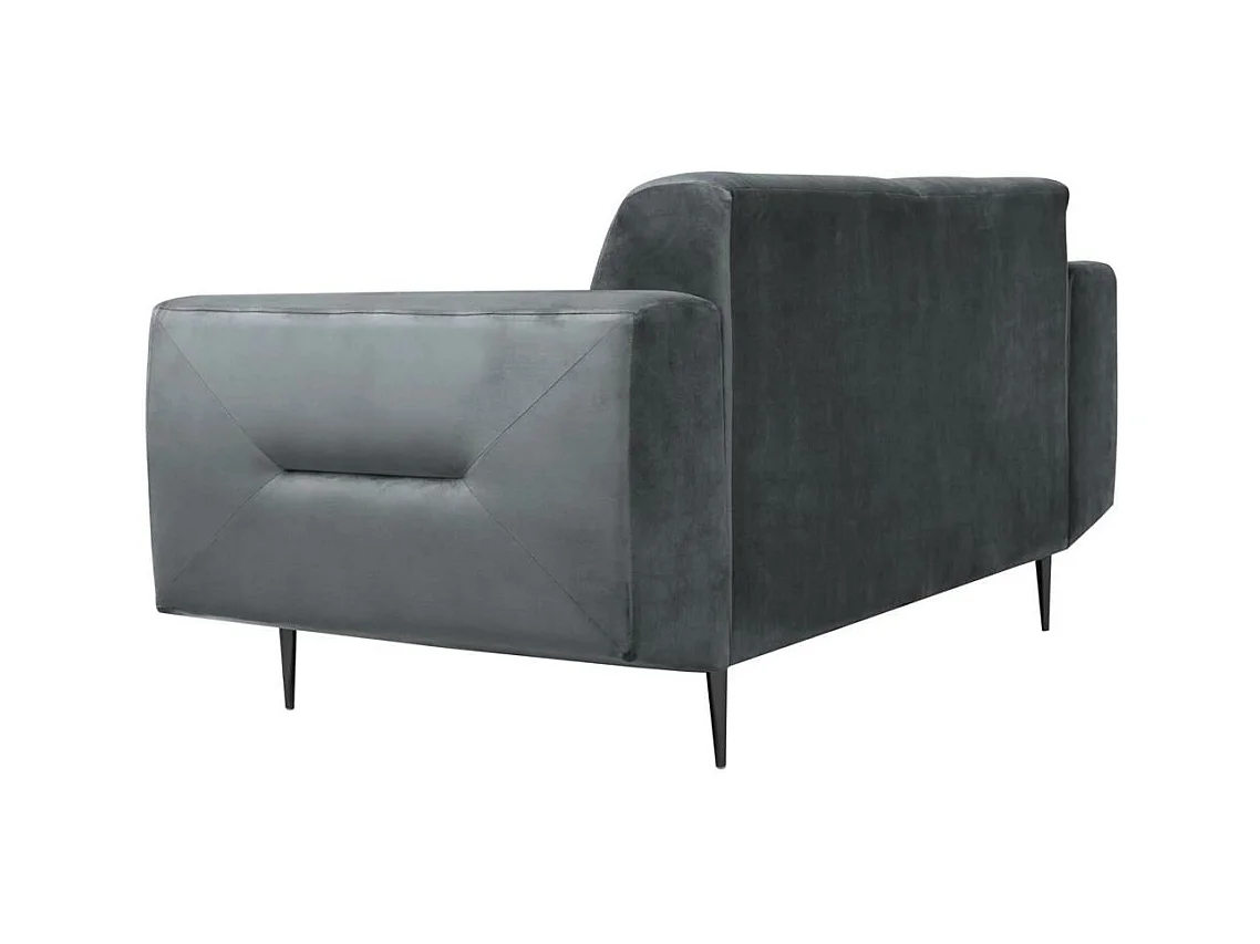2-SITZER SOFA Venezia dunkelgrau mit schwarzen Beinen