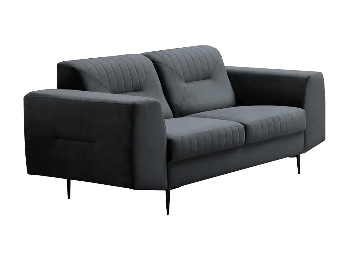 2-SITZER SOFA Venezia dunkelgrau mit schwarzen Beinen