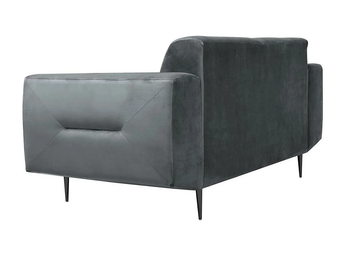 2-SITZER SOFA Venezia dunkelgrau mit schwarzen Beinen