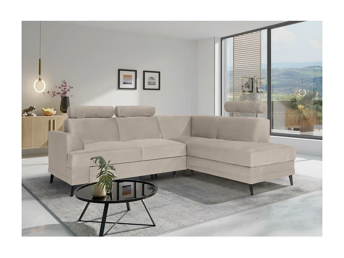 CANAPE COLLECTIF Kordian droit beige clair