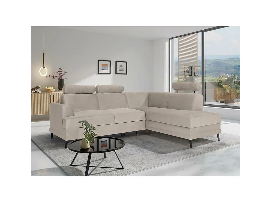 ECKSCHLAFSOFA Kordian rechts hellbeige