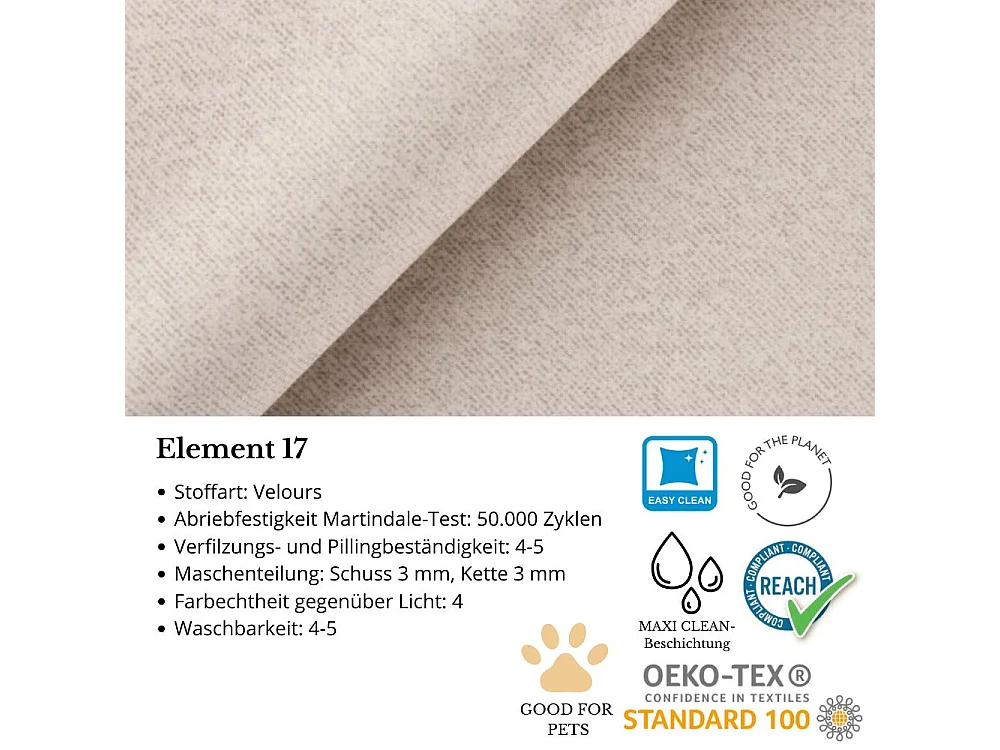 CANAPE COLLECTIF Kordian droit beige clair