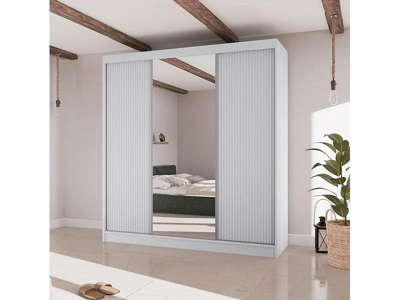 SCHWEBETÜRENSCHRANK Ramos II 200/61/215 eiche weiß