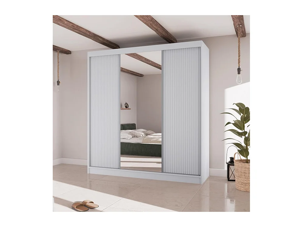 SCHWEBETÜRENSCHRANK Ramos II 200/61/215 eiche weiß
