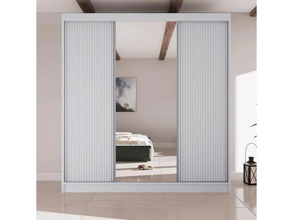 SCHWEBETÜRENSCHRANK Ramos II 200/61/215 eiche weiß