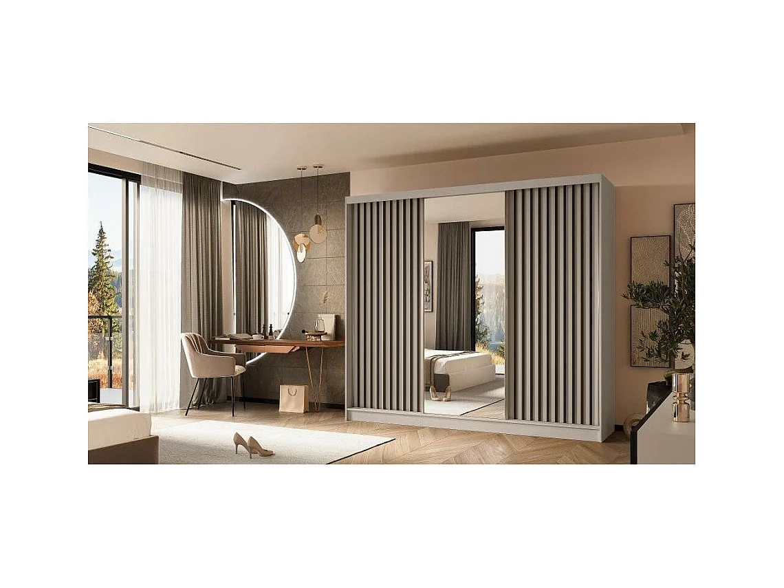 ARMOIRE A PORTES FERMÉES Helix 240/216/61 cachemire+noir