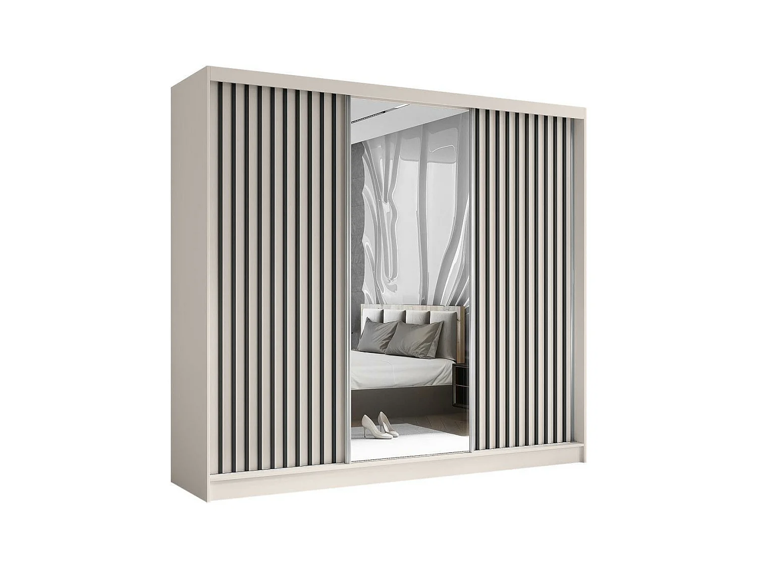 ARMOIRE A PORTES FERMÉES Helix 240/216/61 cachemire+noir