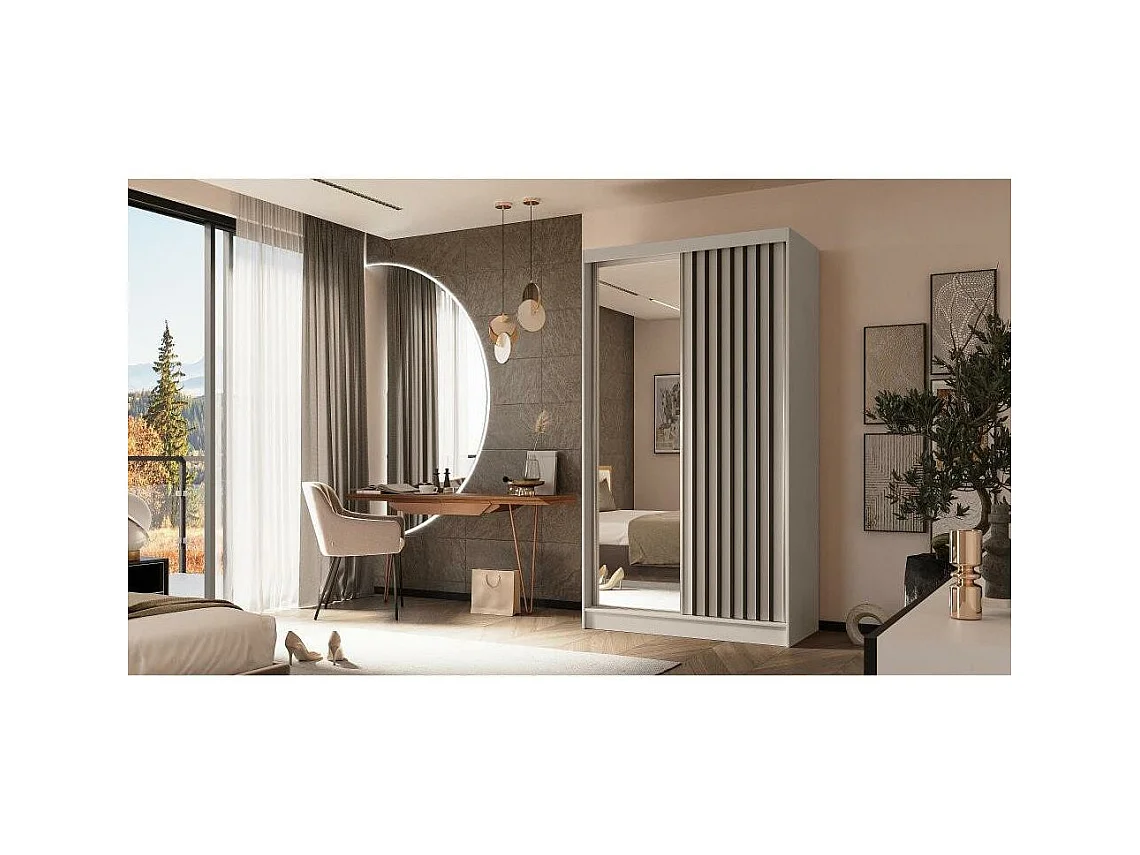 ARMOIRE A PORTES FERMÉES Helix 120/216/61 cachemire+noir