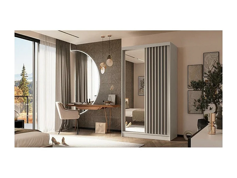 ARMOIRE A PORTES FERMÉES Helix 120/216/61 cachemire+noir