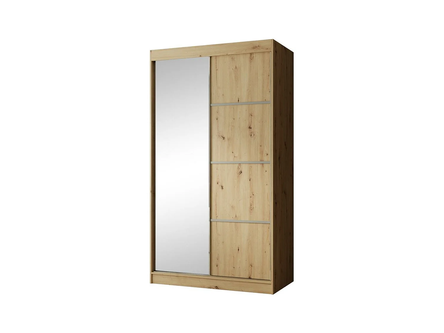 ARMOIRE À PORTES FERMÉES Paco 120/215/61 2 portes chêne Craft avec miroir