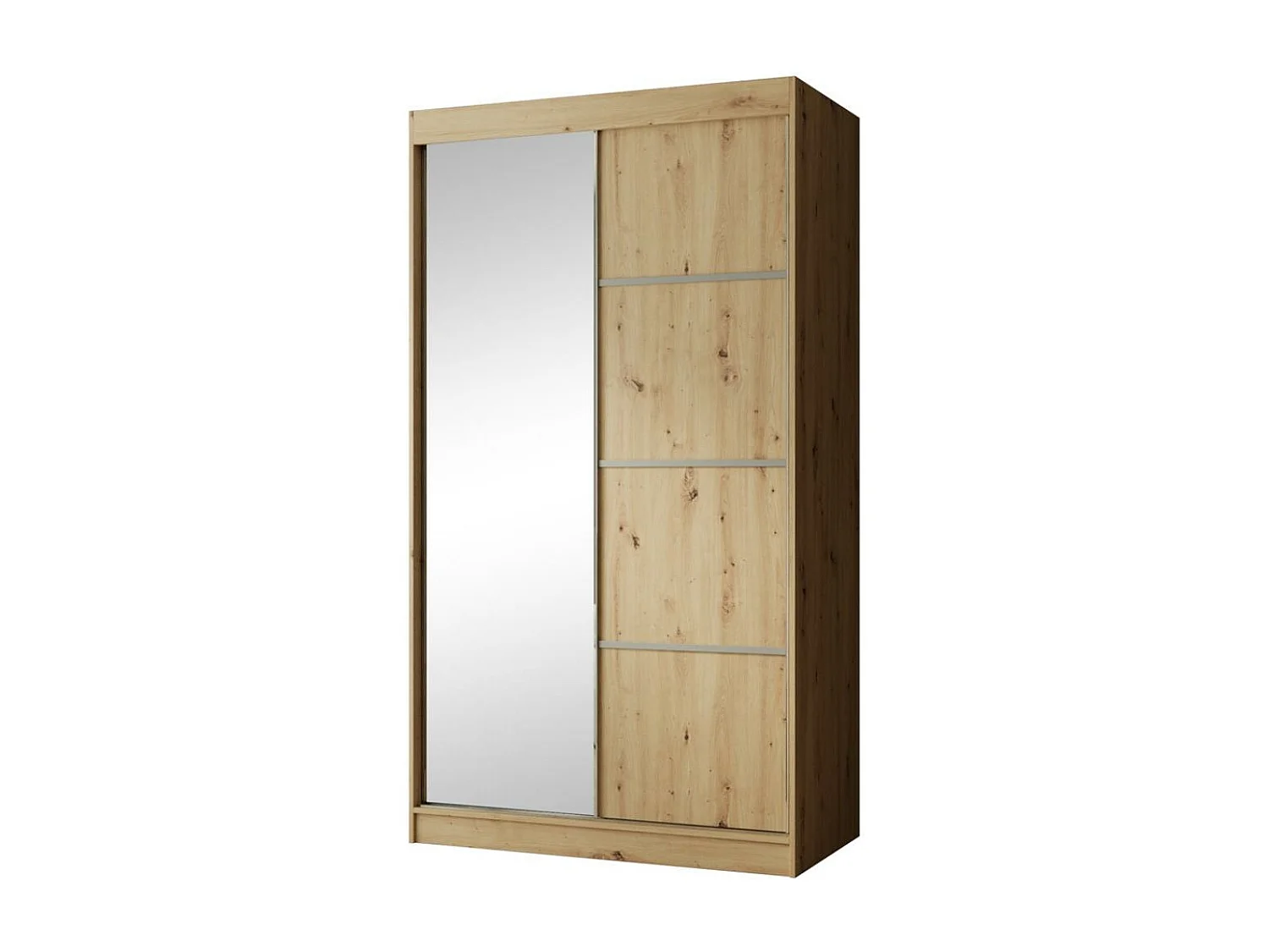 ARMOIRE À PORTES FERMÉES Paco 120/215/61 2 portes chêne Craft avec miroir