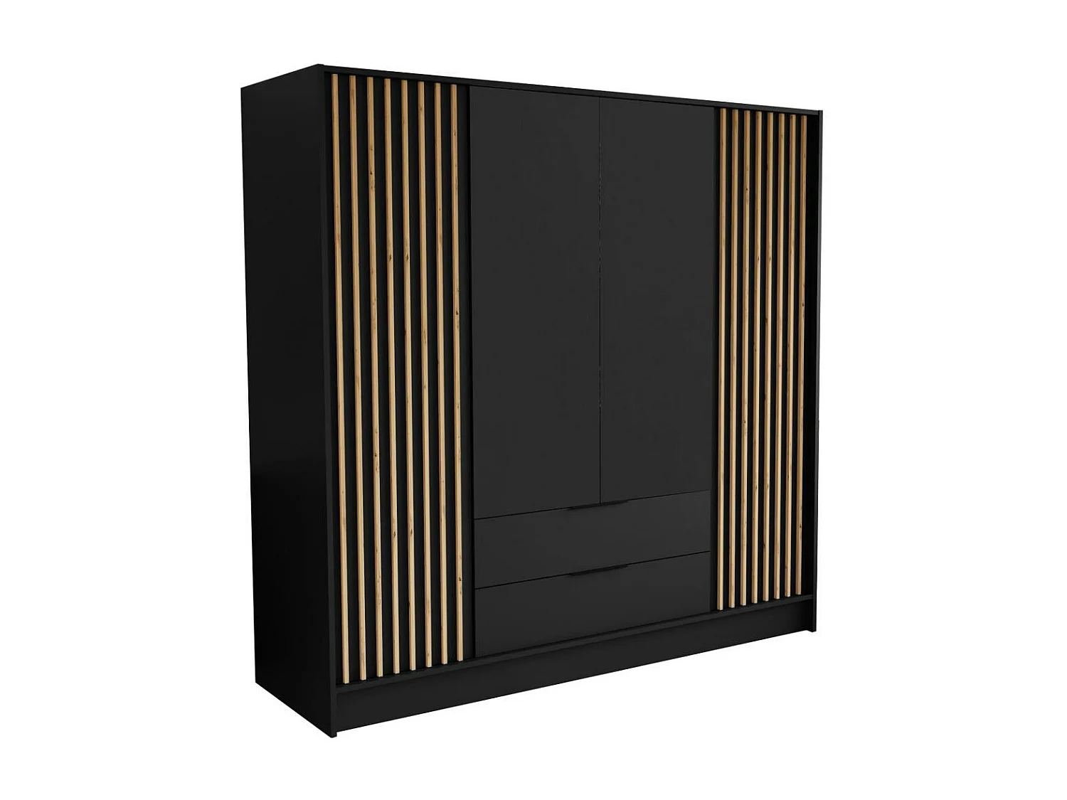 ARMOIRE A PORTES TOURNANTES Nero 200/51/200 cm avec lamelles noir