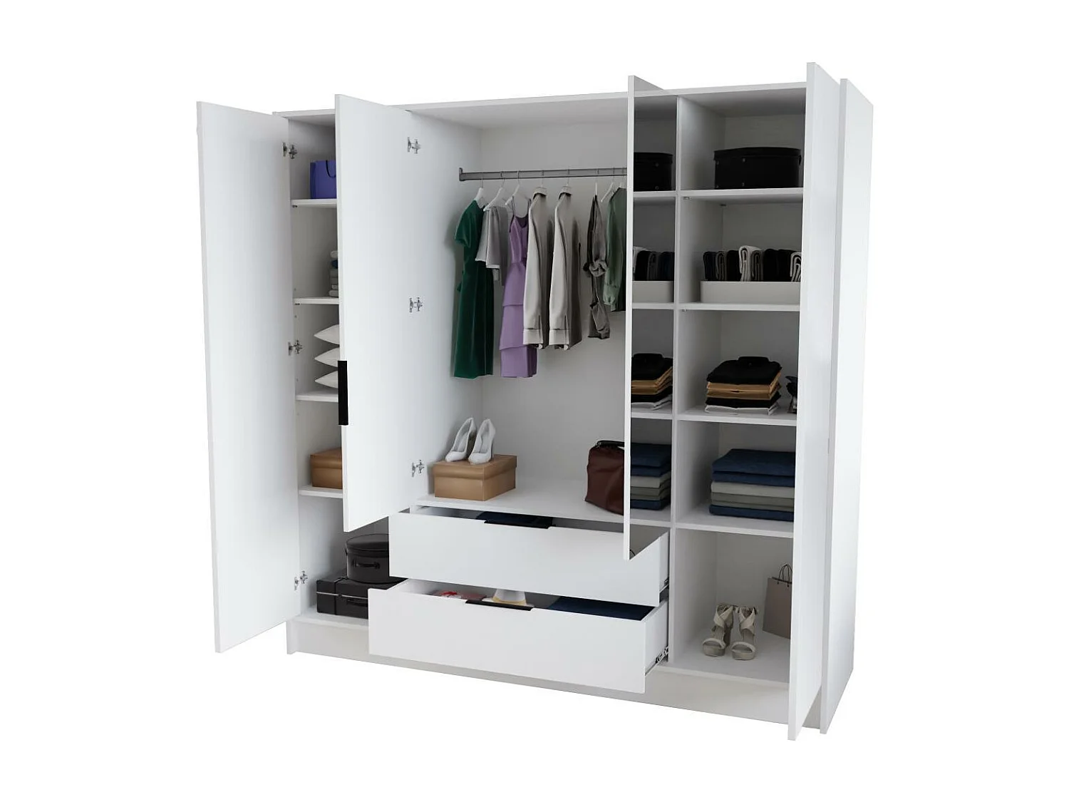 ARMOIRE A PORTES TOURNANTES Nero 200/51/200 cm avec lamelles noir