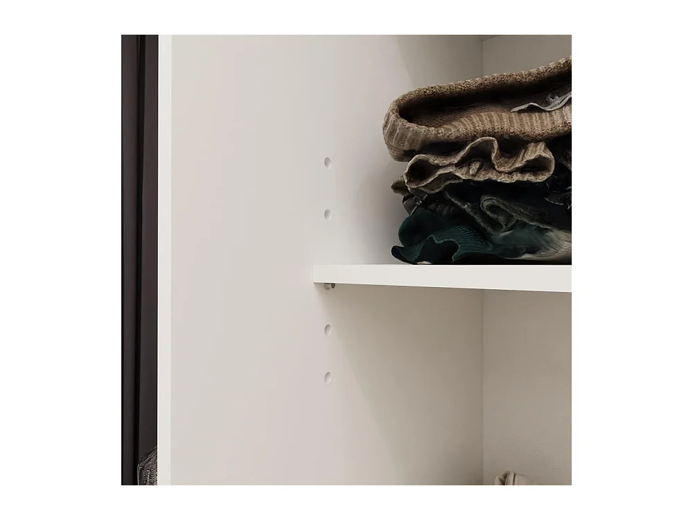 ARMOIRE À PORTES FERMÉES Mario 240/216/61 noir avec tiroirs