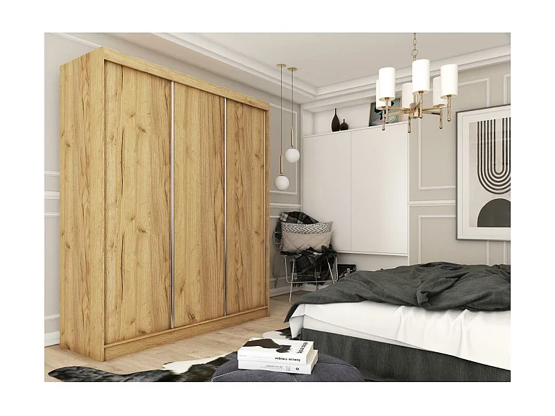 SCHWEBETÜRENSCHRANK Mario 240/216/61 eiche Artisan mit Schubladen