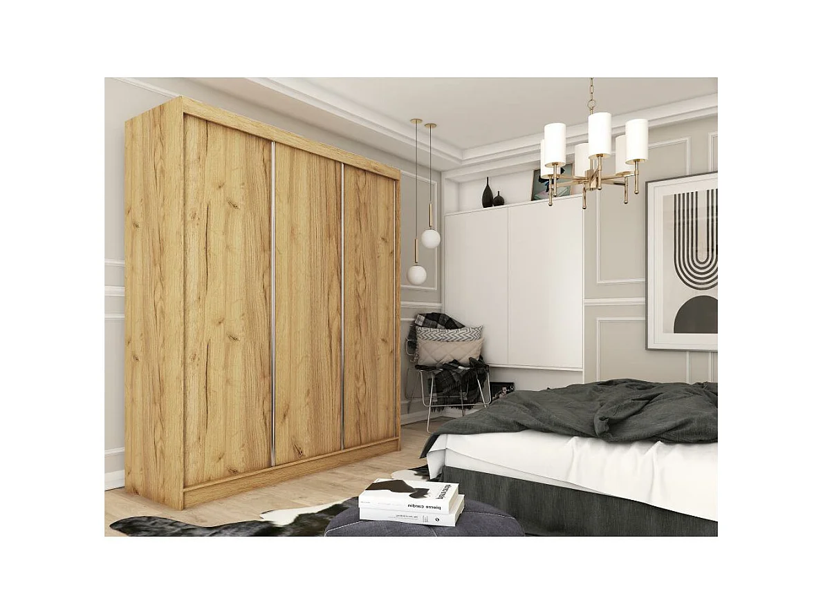 SCHWEBETÜRENSCHRANK Mario 240/216/61 eiche Artisan mit Schubladen