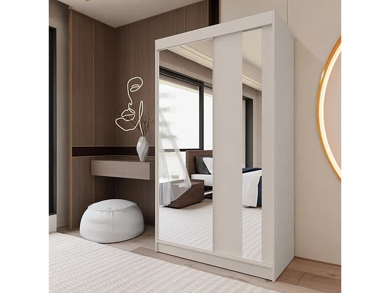 ARMOIRE A PORTES FERMÉES Gaja 120/216/61 kashmir avec miroir et blocs-tiroirs