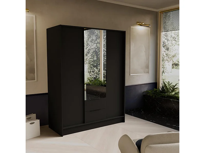 DREHTÜRENSCHRANK Niko 150/51/200 cm schwarz