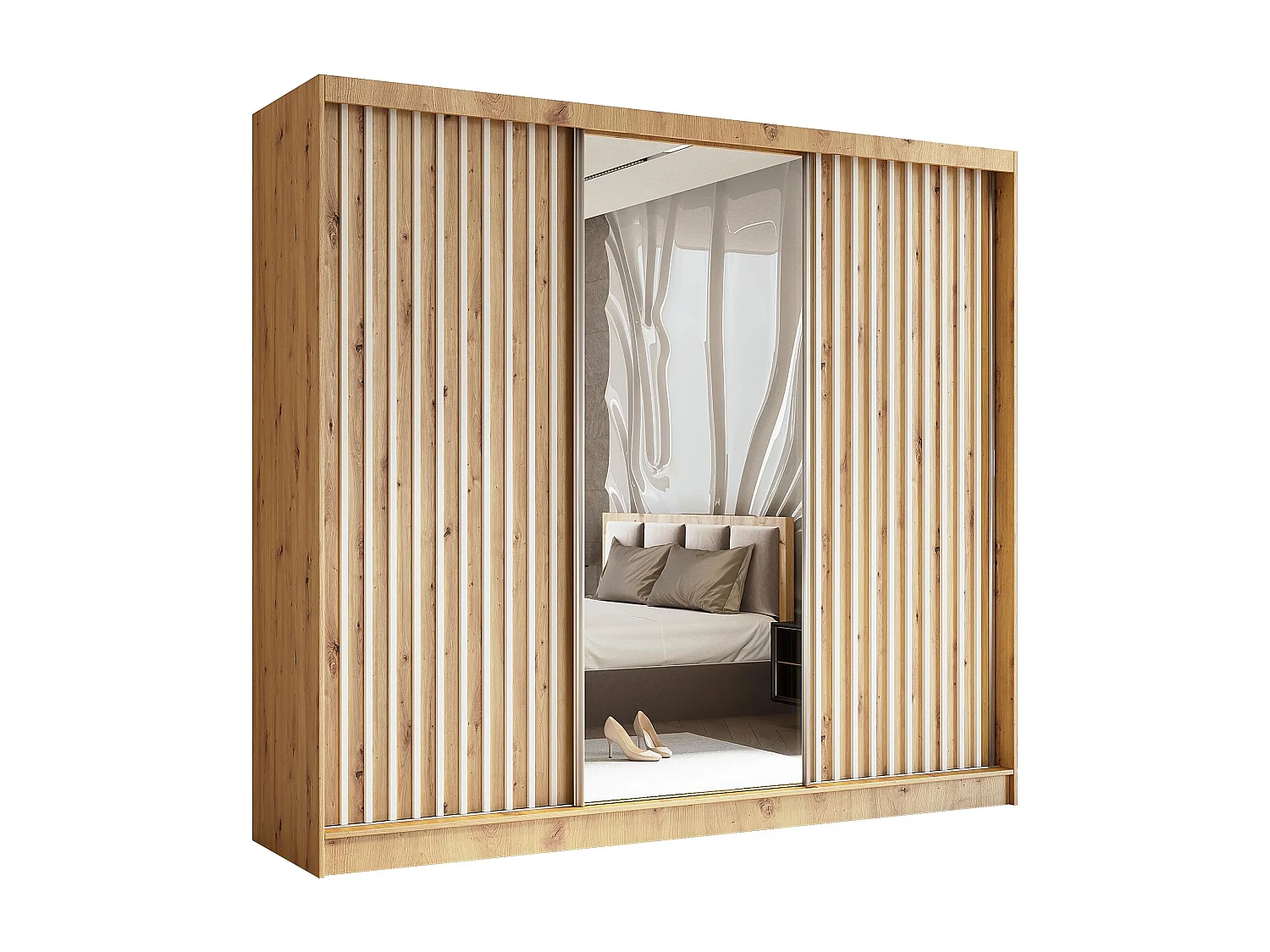 Hangkast Helix 240/216/61 eiken ambacht+wit