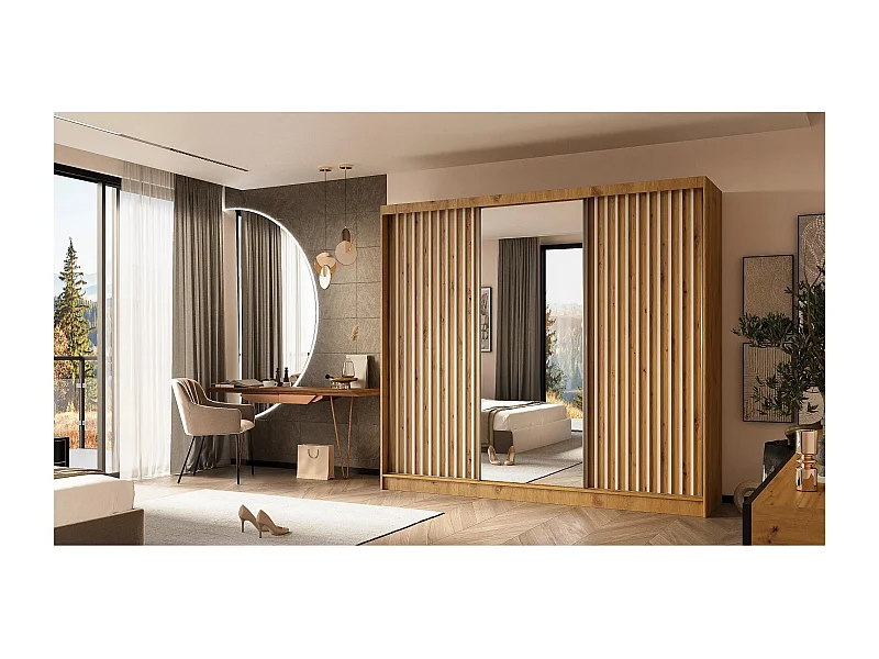 Hangkast Helix 240/216/61 eiken ambacht+wit