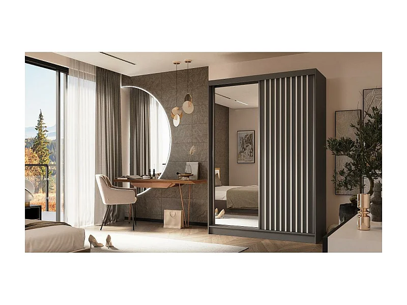 ARMOIRE A PORTES FERMÉES Helix 150/216/61 gris+blanc