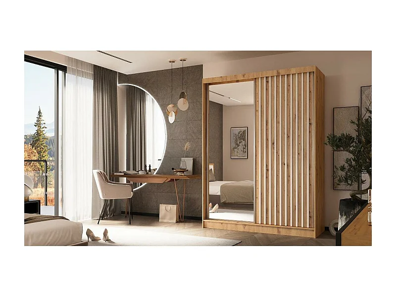 Hangkast Helix 160/216/61 eiken ambacht+wit