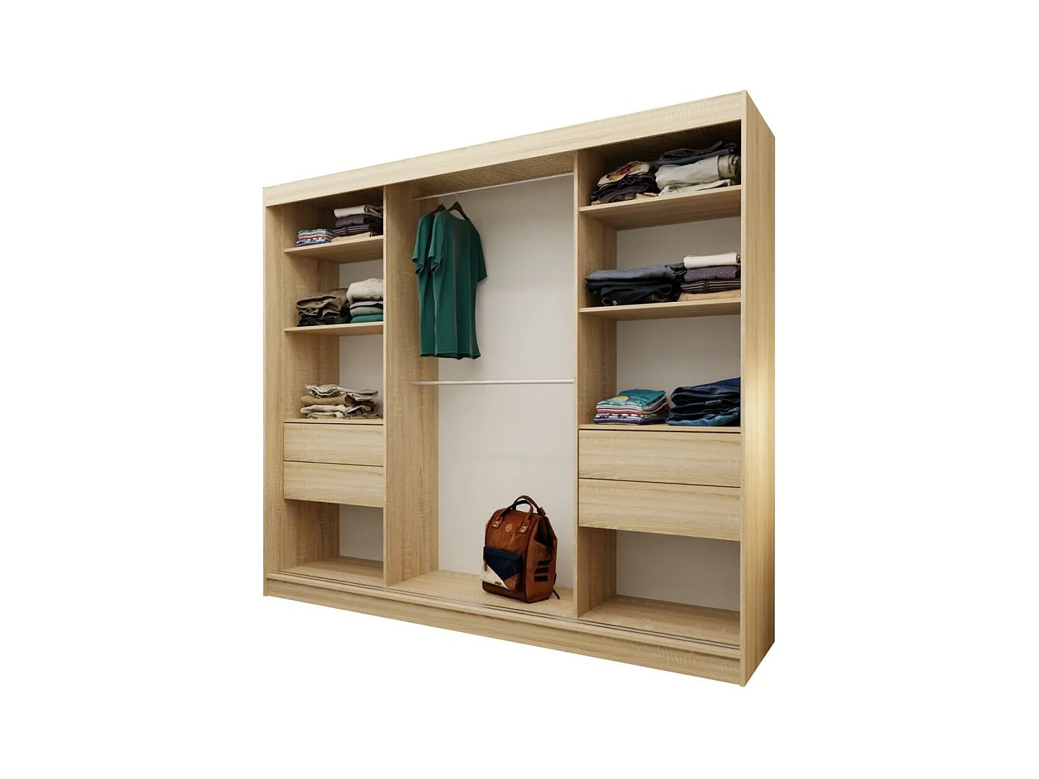 ARMOIRE À PORTES FERMÉES Mario 240/216/61 chêne Sonoma avec tiroirs