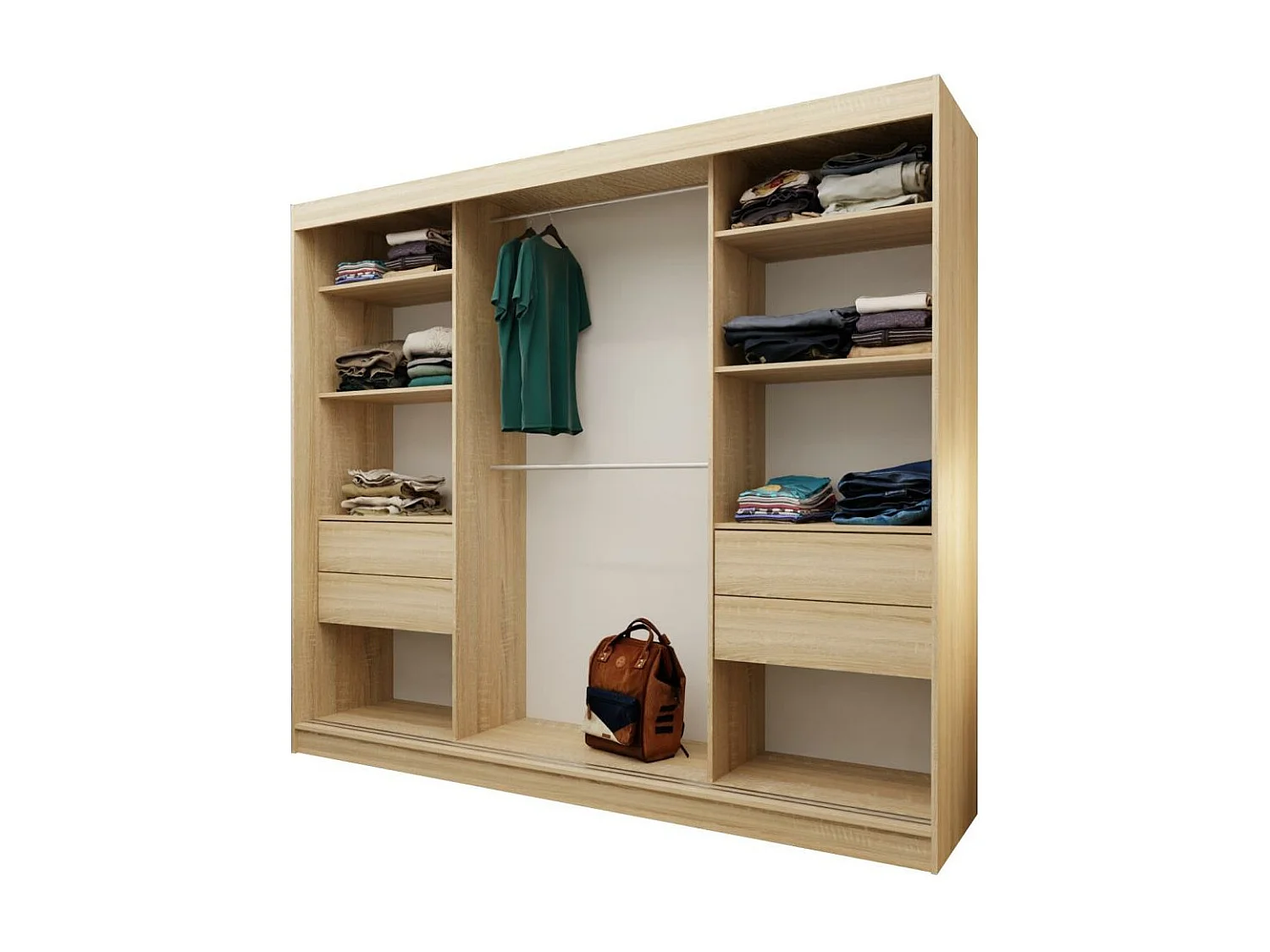 ARMOIRE À PORTES FERMÉES Mario 240/216/61 chêne Sonoma avec tiroirs