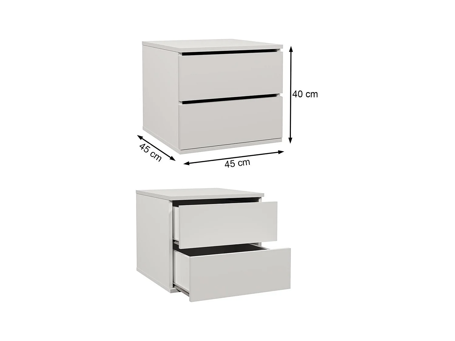 ARMOIRE A PORTES FERMÉES Helix 240/216/61 noir+blanc avec inserts de tiroirs