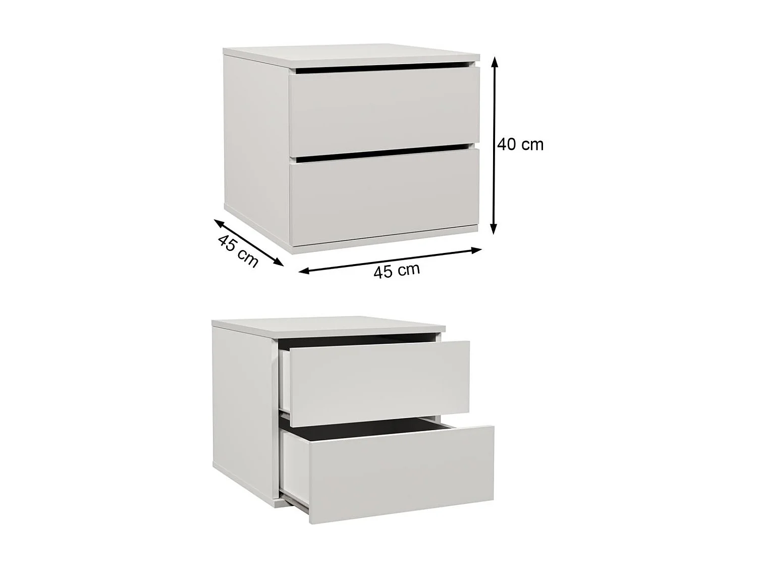 ARMOIRE A PORTES FERMÉES Helix 150/216/61 gris+blanc avec blocs-tiroirs