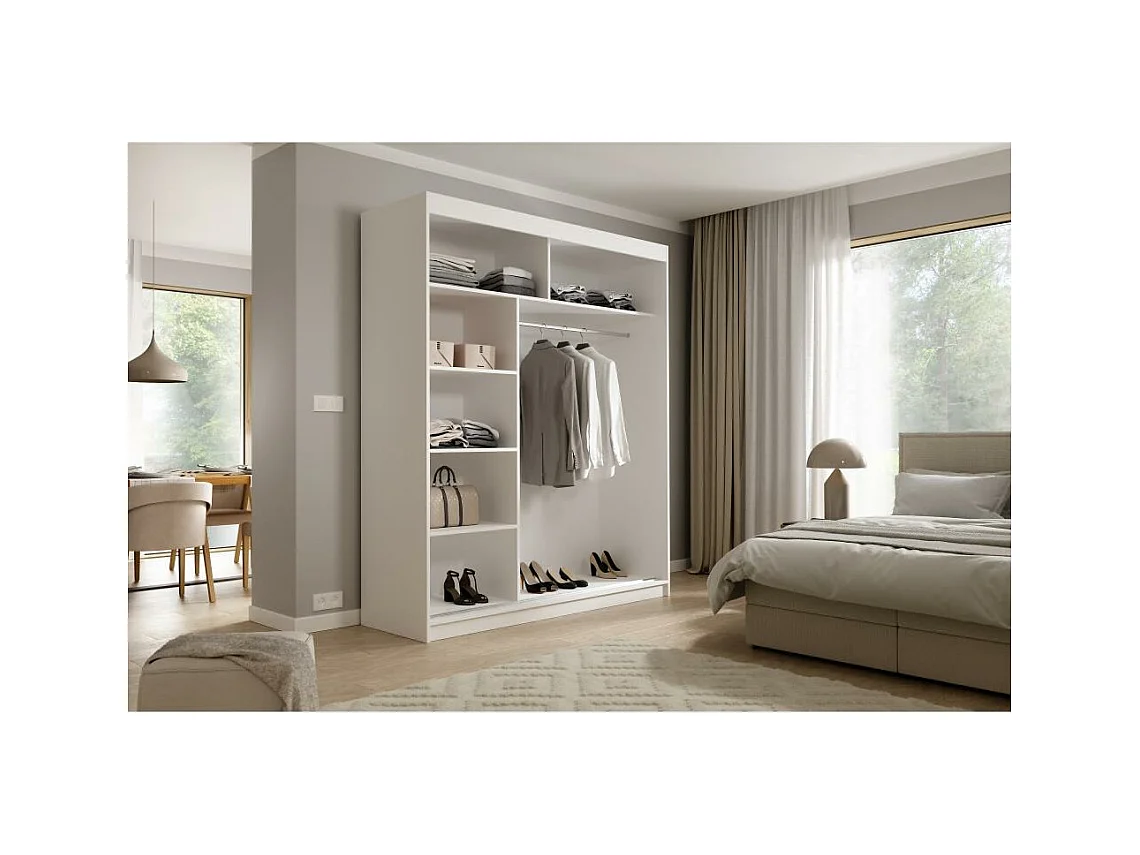 ARMOIRE A PORTES FERMÉES Katrina blanc 180/215,5/59 cm 2 portes