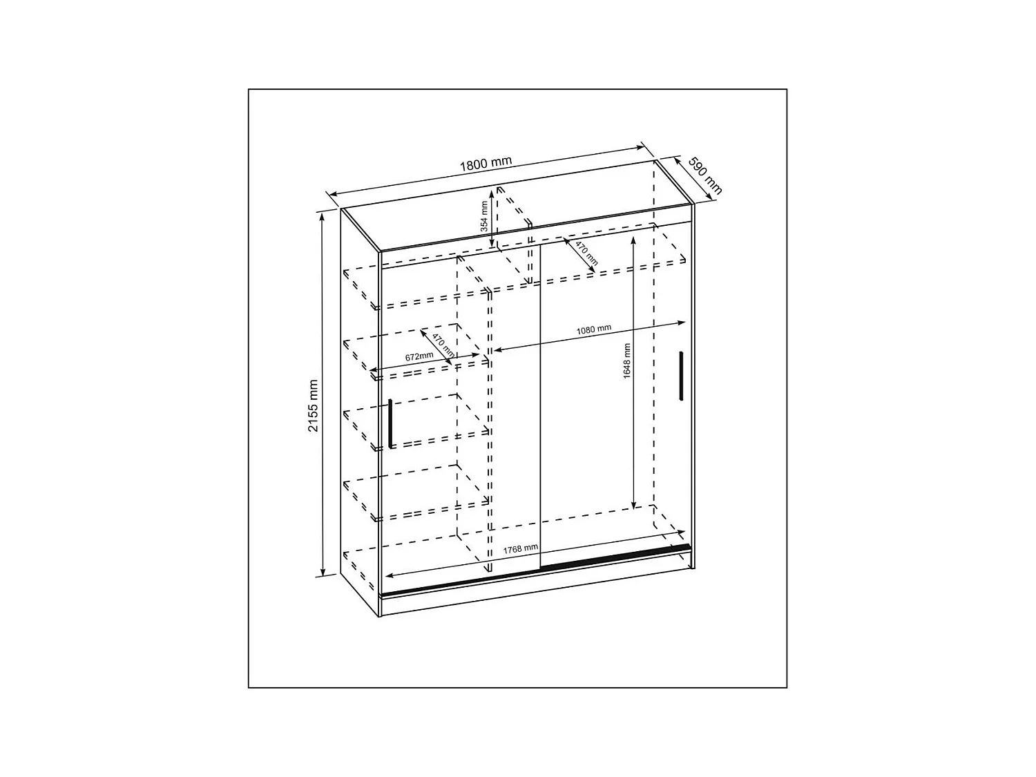 ARMOIRE A PORTES FERMÉES Katrina blanc 180/215,5/59 cm 2 portes