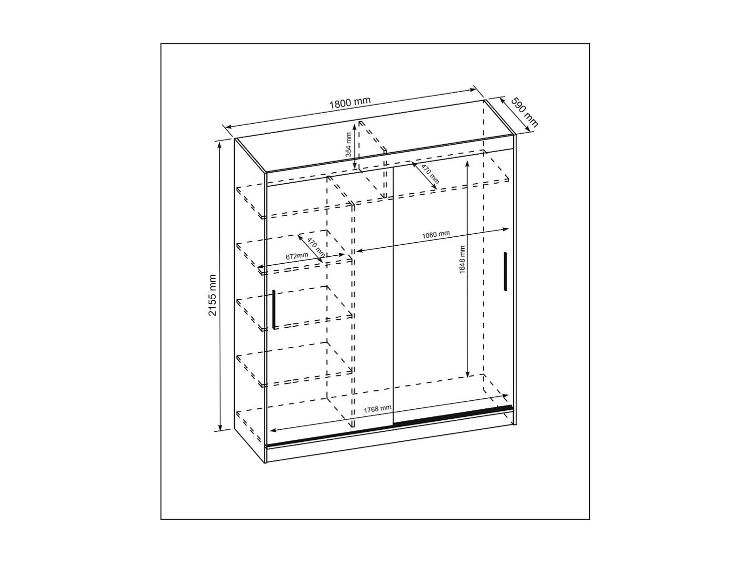 ARMOIRE A PORTES FERMÉES Katrina blanc 180/215,5/59 cm 2 portes