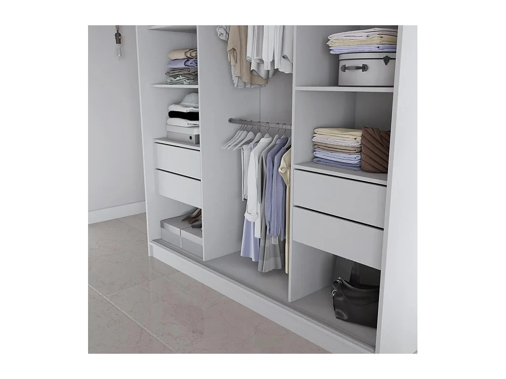 SCHWEBETÜRENSCHRANK Velis II 200/61/215 weiß+graphit