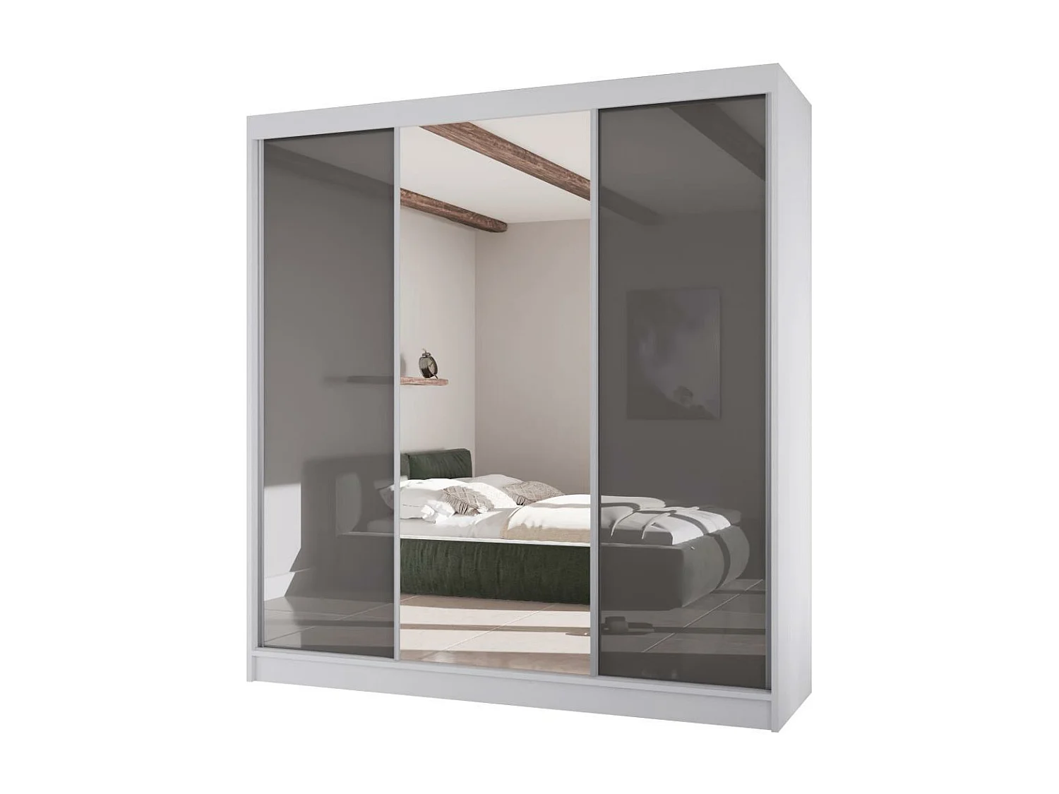 ARMOIRE À PORTES FERMÉES Velis II 200/61/215 blanc+graphite