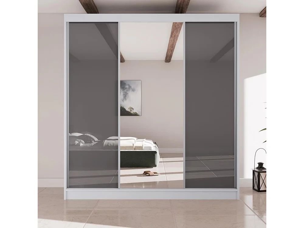 ARMOIRE À PORTES FERMÉES Velis II 200/61/215 blanc+graphite