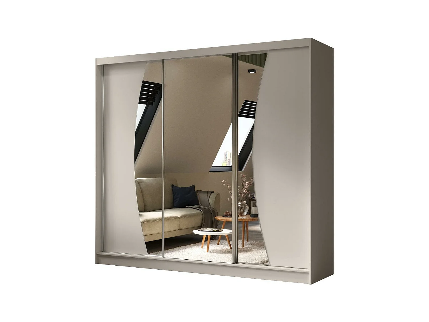 ARMOIRE À PORTES FERMÉES Vox 240/216/61 kashmir avec miroir et blocs-tiroirs