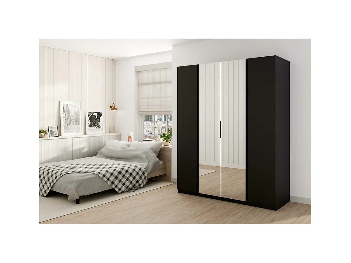 ARMOIRE A PORTES TROIS Kaya 200/62/239 4 portes avec deux miroirs