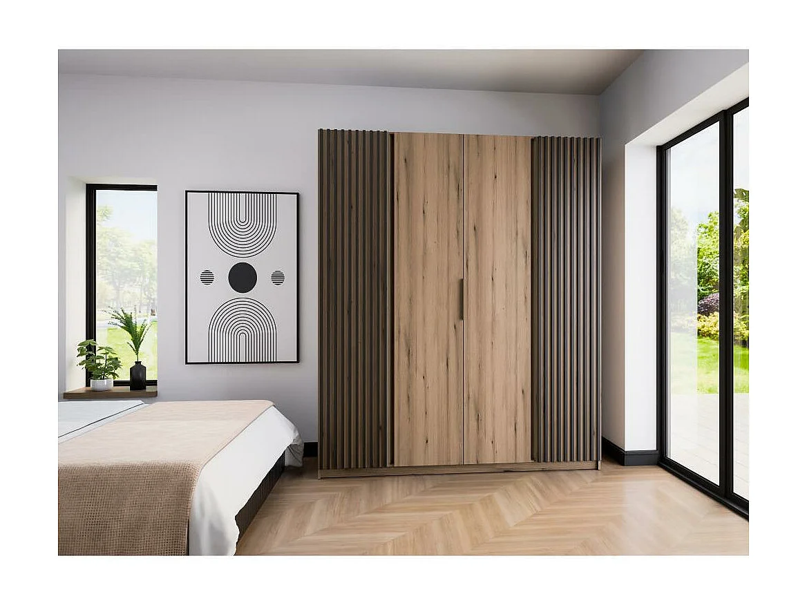 DRAAIDEURKAST Kaya 200/62/239 4-deurs met lamellen