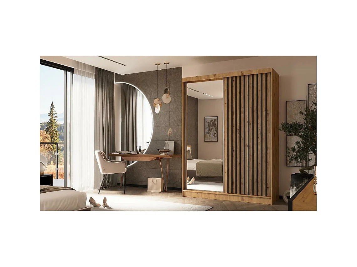 Hangkast Helix 160/216/61 eiken ambacht+zwart