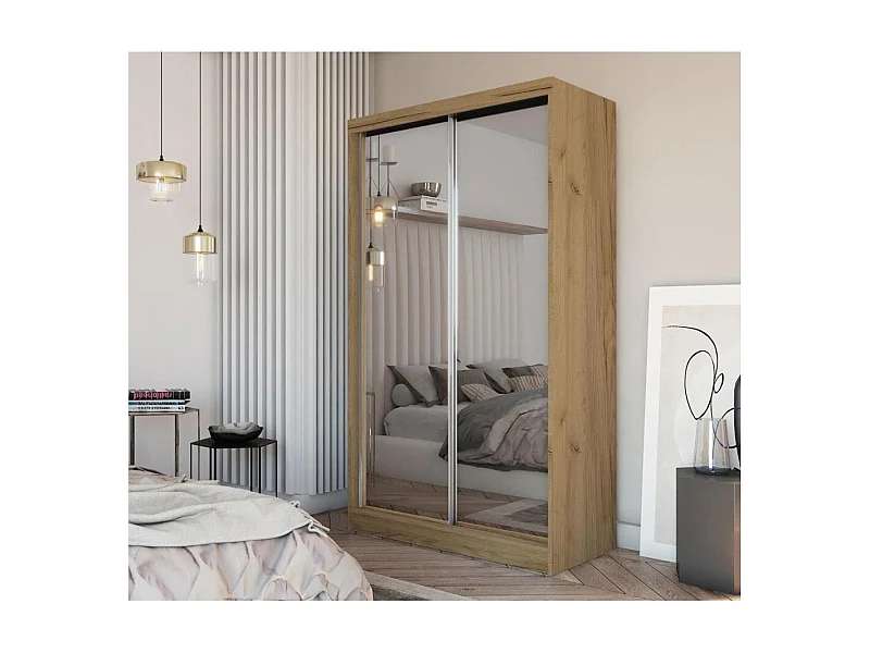 Hangkast Debra 120/216/61 eiken Artisan met spiegel