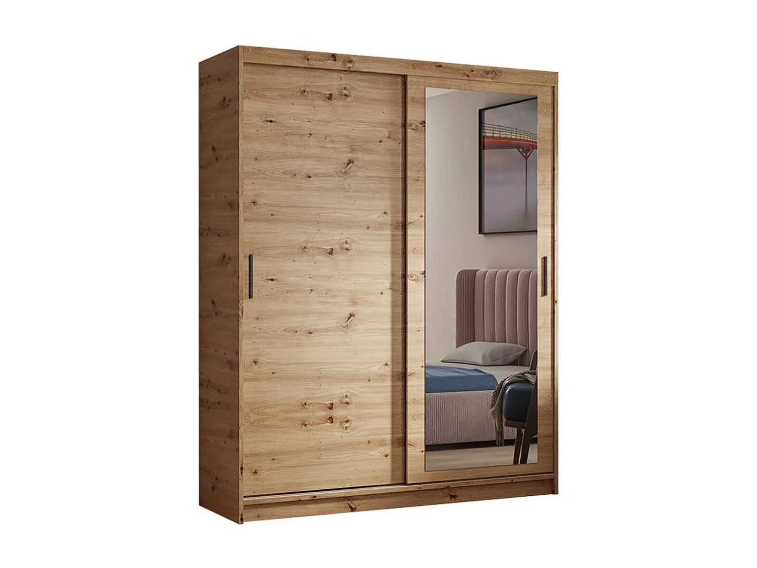 ARMOIRE A PORTES FERMÉES Hela 120/205/60 2 portes chêne Artisan avec tiroirs