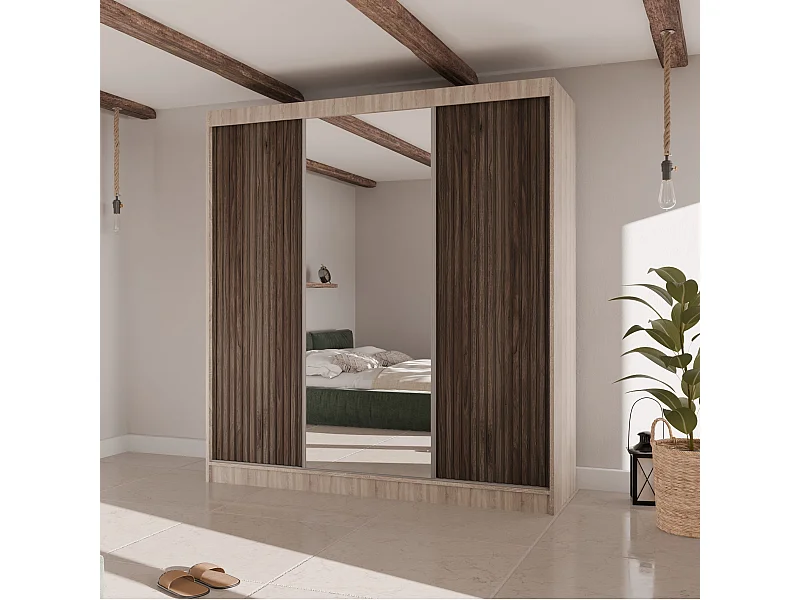 ARMOIRE A PORTES FERMÉES Ramos II 200/61/215 chêne sonoma+couleur bois