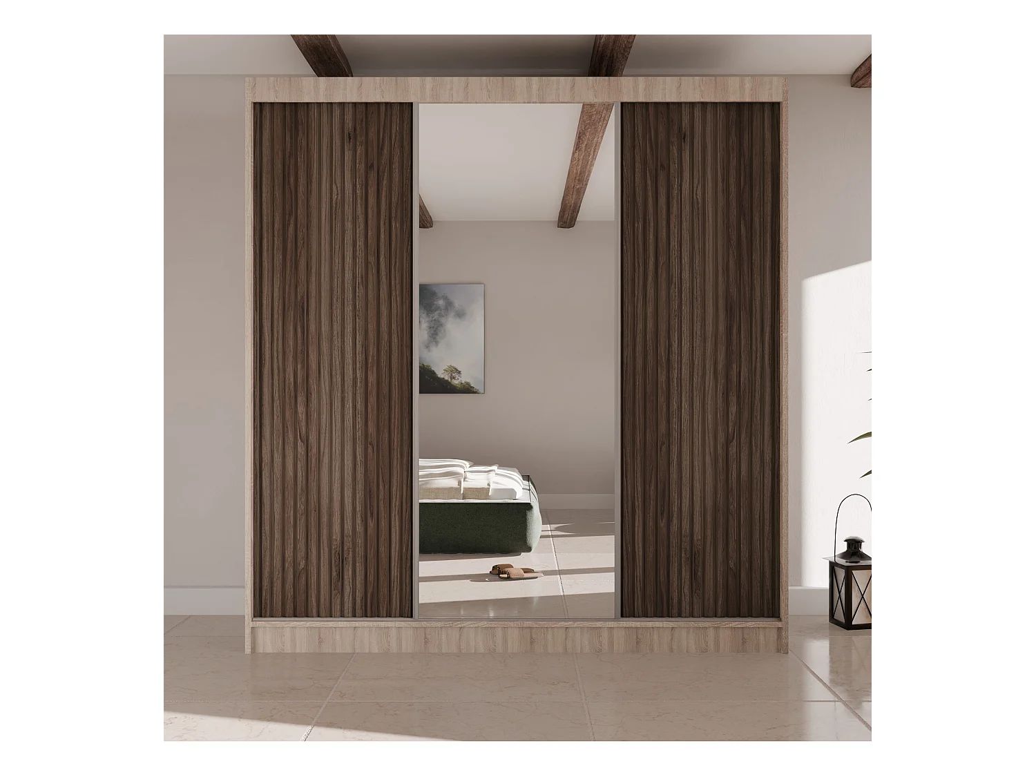 ARMOIRE A PORTES FERMÉES Ramos II 200/61/215 chêne sonoma+couleur bois
