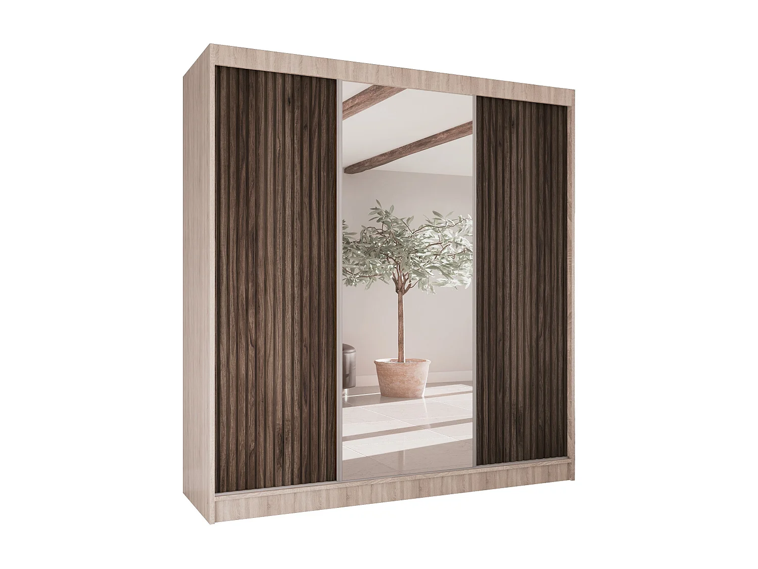 ARMOIRE A PORTES FERMÉES Ramos II 200/61/215 chêne sonoma+couleur bois